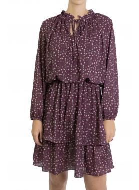 Vestito con mini pois con laccio 